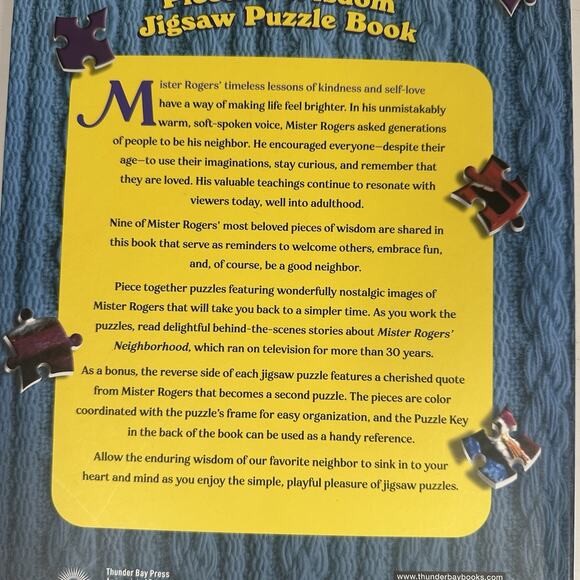 Mister Rogers Neighborhood Pieces of Wisdom (9) 96 Piece Jisaw Puzzle Book - Picture 8 of 8